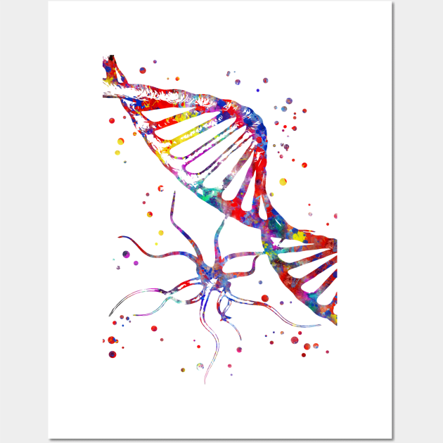 DNA and molecule virus structure Wall Art by RosaliArt